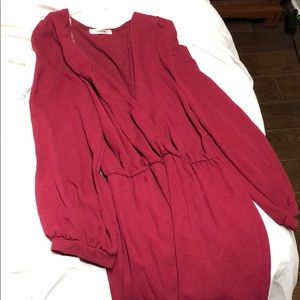 Boutique style red chiffon romper